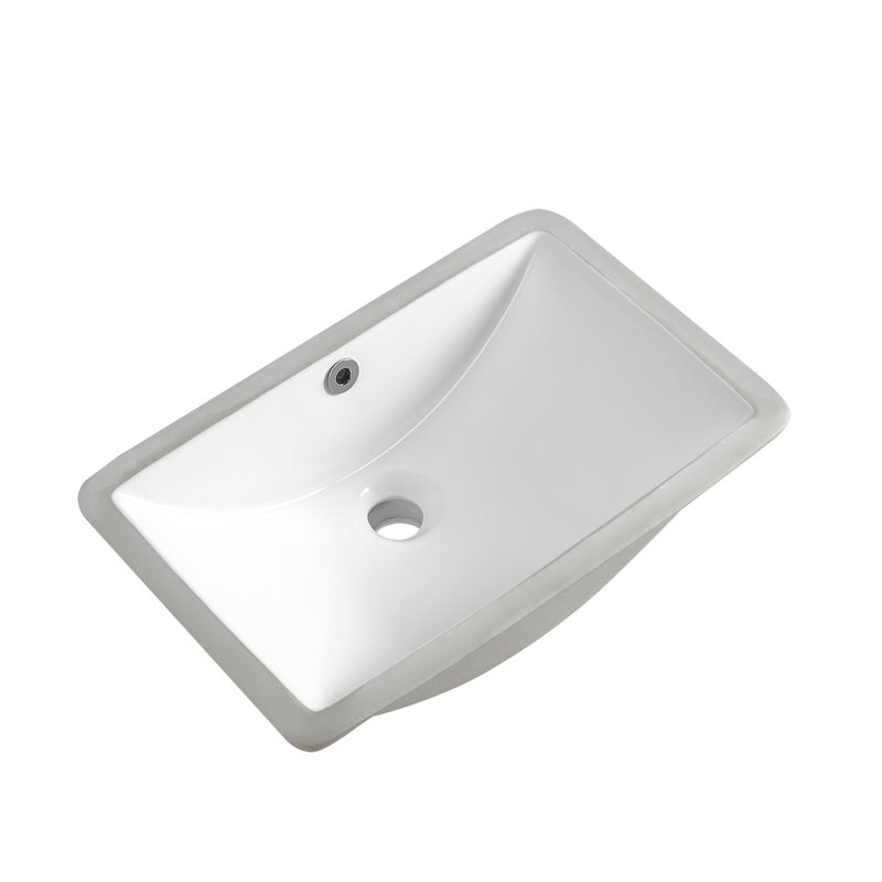  Lavabo de salle de bain encastrable en céramique blanche avec trop-plein 18,7 po x 11,9 po KARAMAG