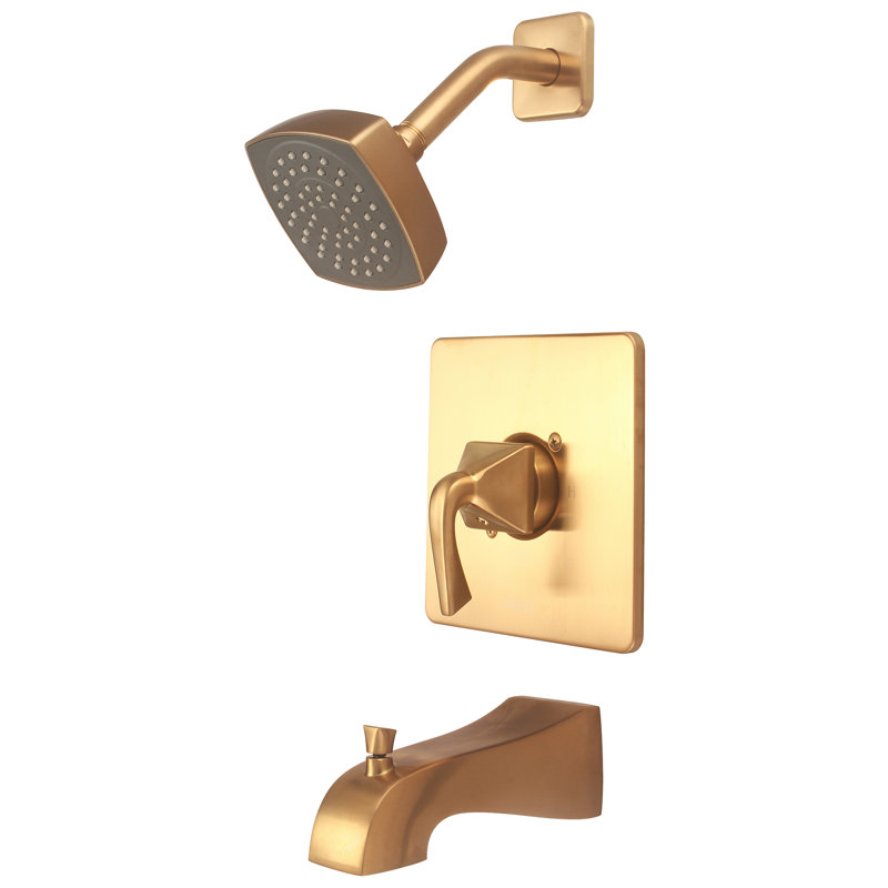 Prenza Tub & Shower Faucet, Brushed Gold