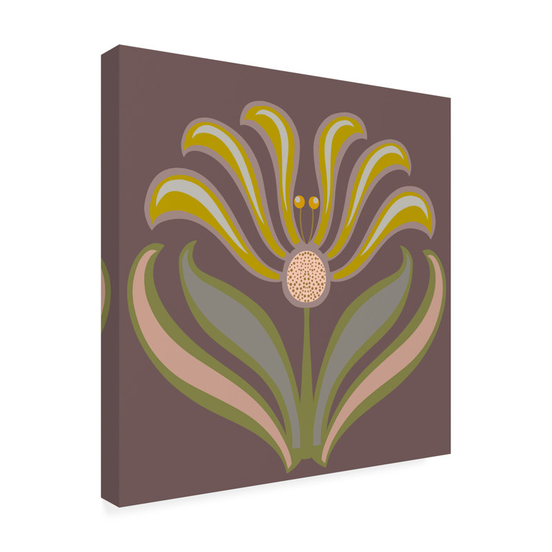 «Graphic Folk Flower IV» sur toile, H 24 po x l 24 po