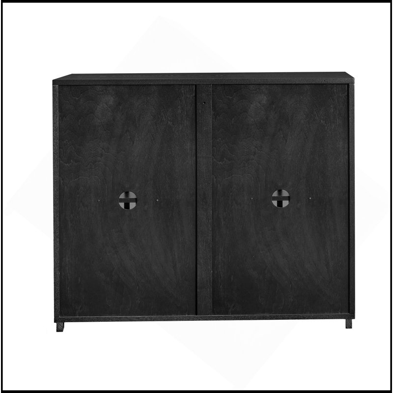 Mid Century Modern Fluted Hollowed Out Sideboard Cabinet With 2 Outlet Holes, Buffet Cabinet With Storage, Storage Cabinet For Living Room, Entryway, Hallway, Dining Room, Kitchen