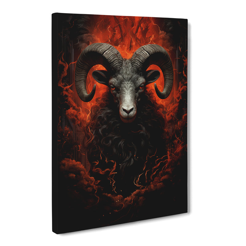 Ram Sheep Gothic - Print, 60cm H x 40cm W x 3cm D
