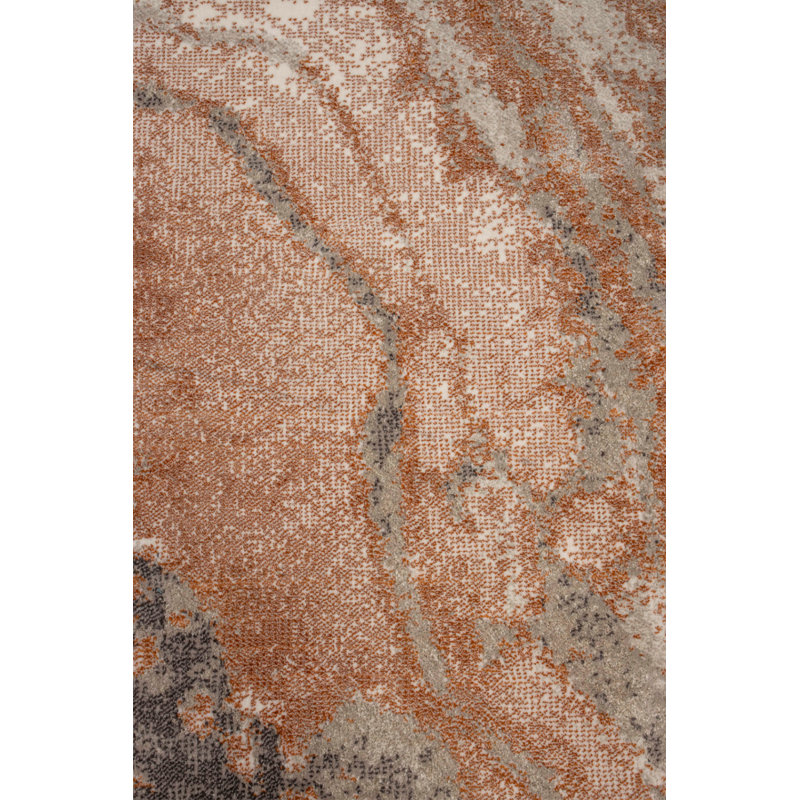 Solar Abstract Area Rug, Round 6'5"
