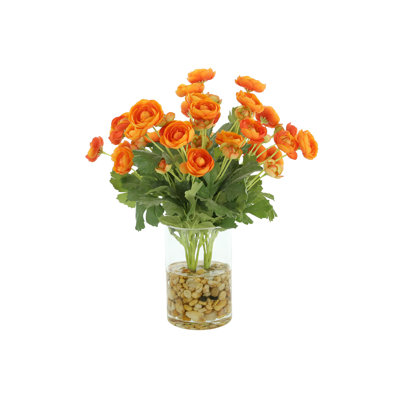 Ranunculus Faux Floral Arrangement in Vase