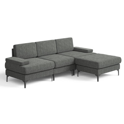 244cm Oversized Chenille Sofa, L-shaped Sofa Can B 3 Seater Corner Sofa 