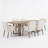 Harlan 6-Person Rubberwood Dining Table Set With Upholstered Chairs-128967279-128967281