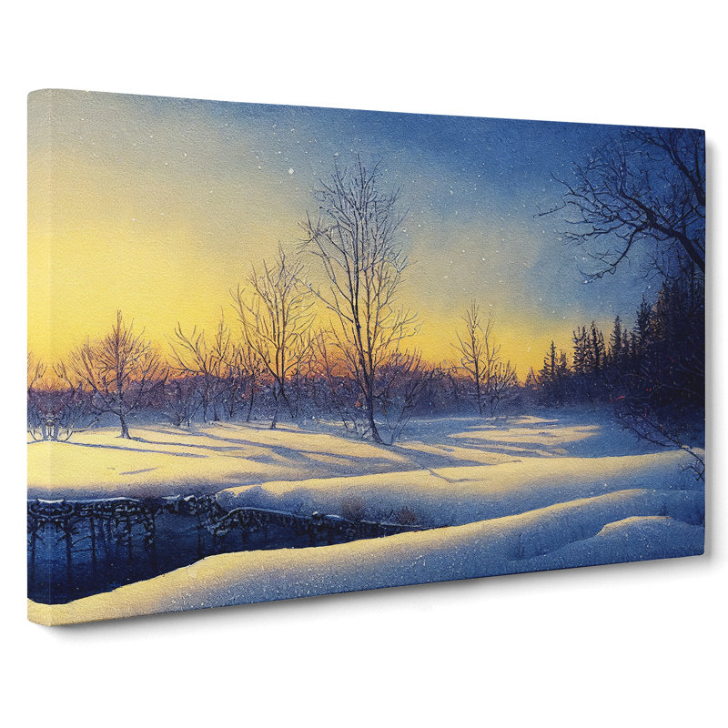 Winter Landscape Sunrise Vol.1 - Wrapped Canvas, 50cm H x 76cm W x 3cm D