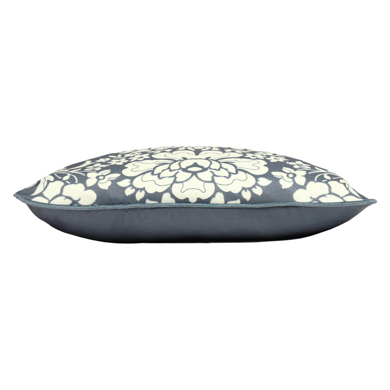 Floral Square Cushion Cover, Slate Blue