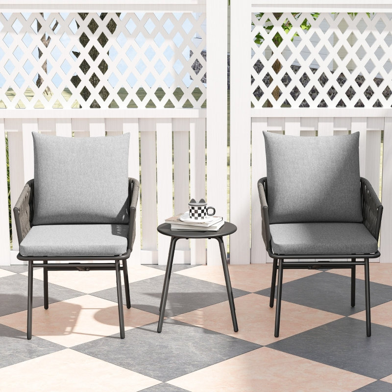 Wicker and Steel Patio Dining Set Table,
