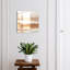 Key cabinet for wall, Opens to the right, 30x30x5, Black, Pastel earth waves in warm tones, 