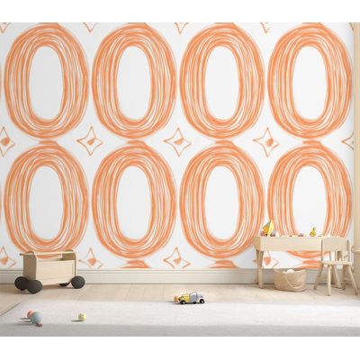 Papier peint auto-adhésif moderne à motifs abstraits de style Mid-Century à motif monochrome sans contact amovible pour salle de séjour H 69 po x l 96 po