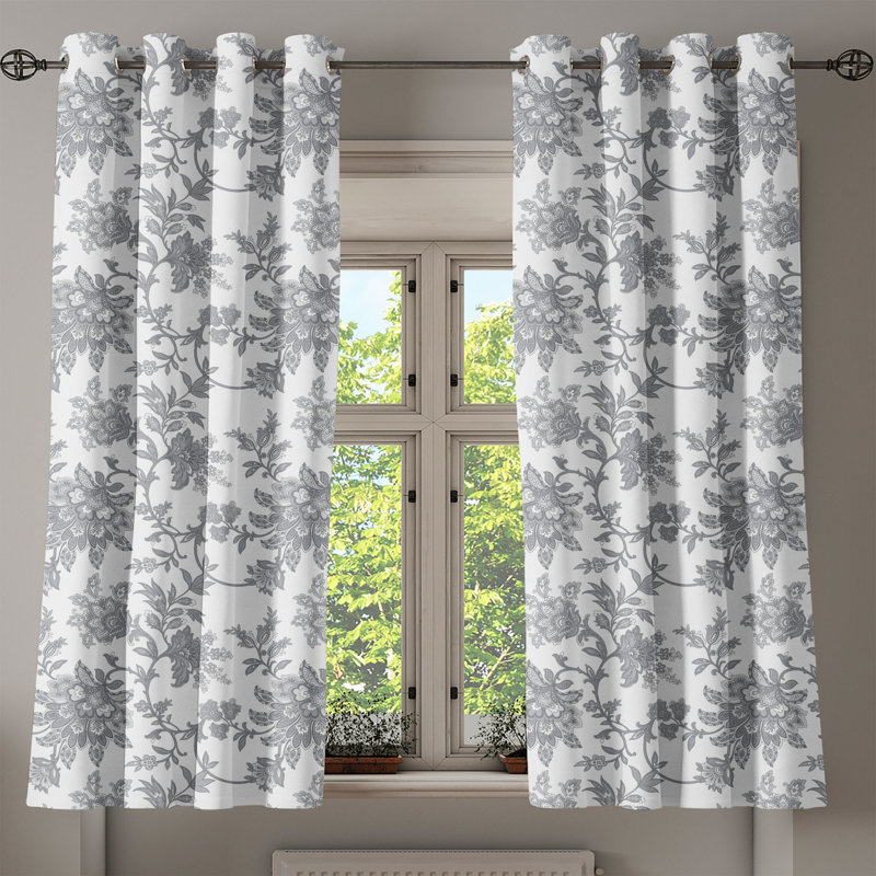 Sateen Semi Sheer Curtain Pair, 50" W x 63" L