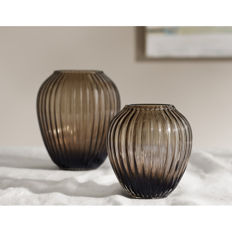 Hammershøi Handmade Glass Table Vase, Walnut, 7.3" H x 6.1" W x 6.1" D