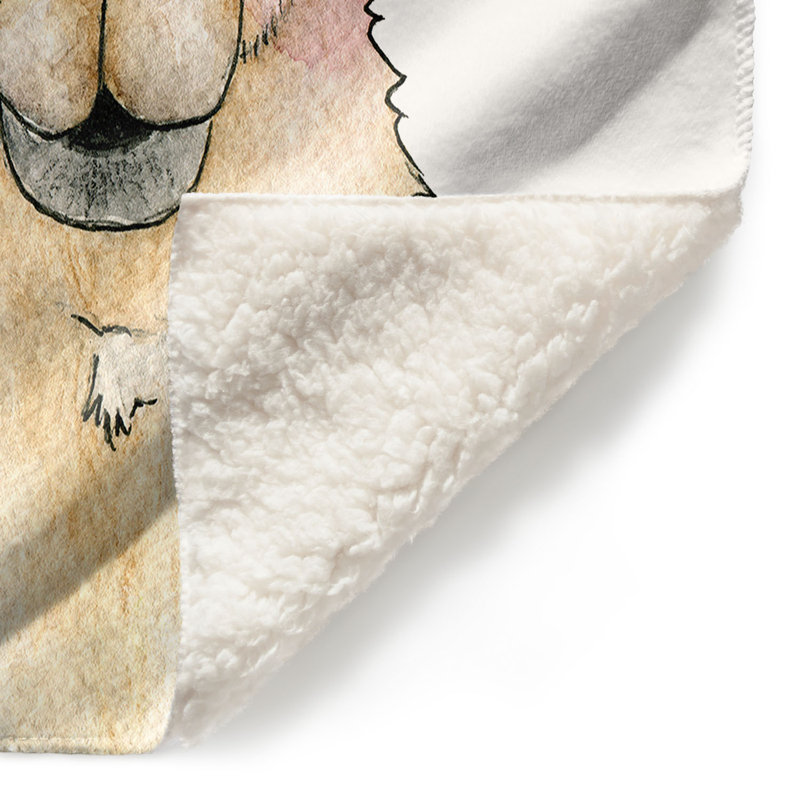 Couverture Garland Llama, 51 po x 60 po, Blanc