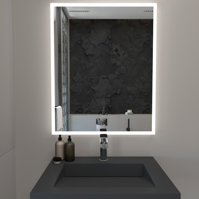 Lisa LED Lighted Bathroom Vanity Mirror, Front Lit, 30" H x 24" W