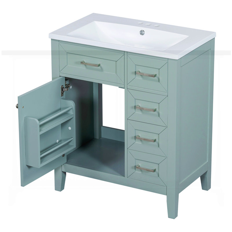 Meuble-lavabo 30 po avec lavabo, Vert