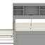 Lit plateforme en bois avec tête de lit avec rangement, USB, lit gigogne et 3 tiroirs-1289795536-1289795539