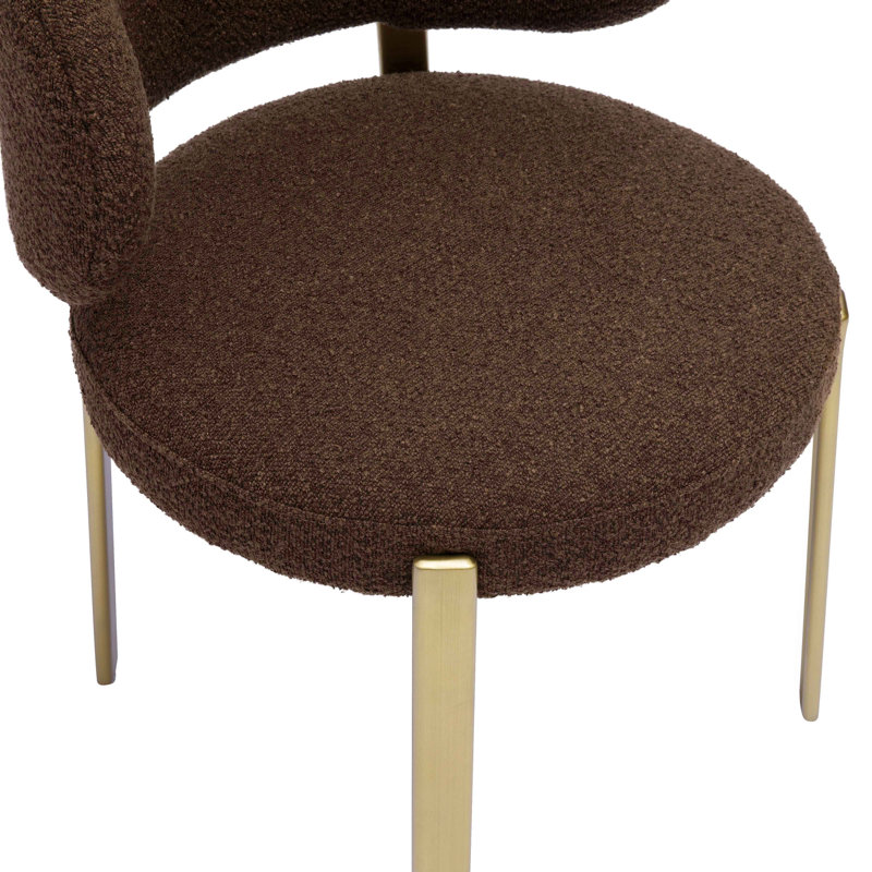 Chaise de salle à manger en lin d'Ivanhoé, Bouclette brune