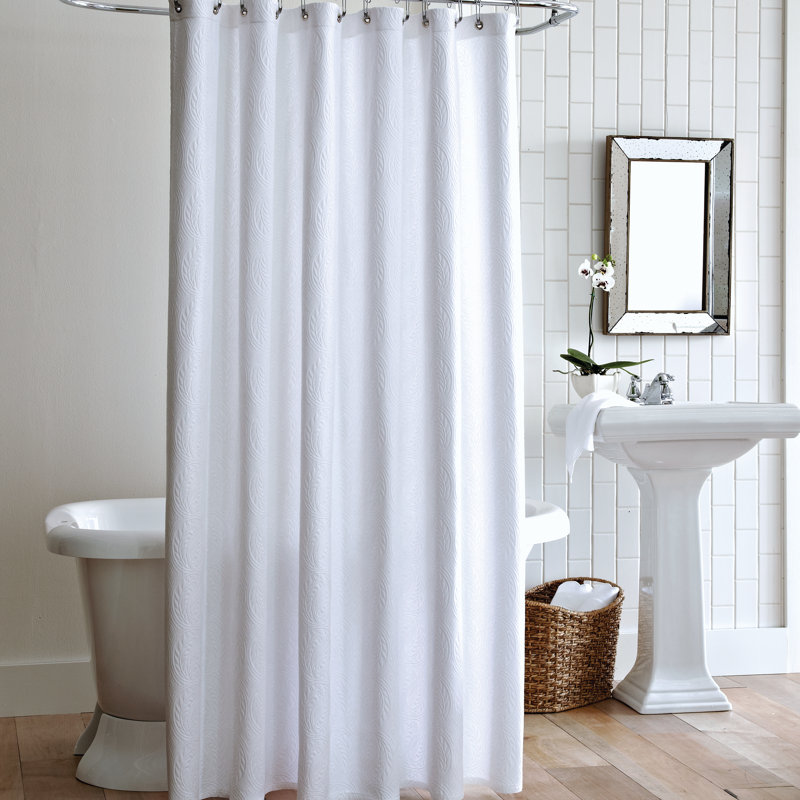 Vienna Cotton Single Shower Curtain, White