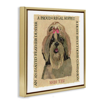 Fun Shih Tzu Pet Phrases Framed Floater Canvas Wall Art by Nancy Overton