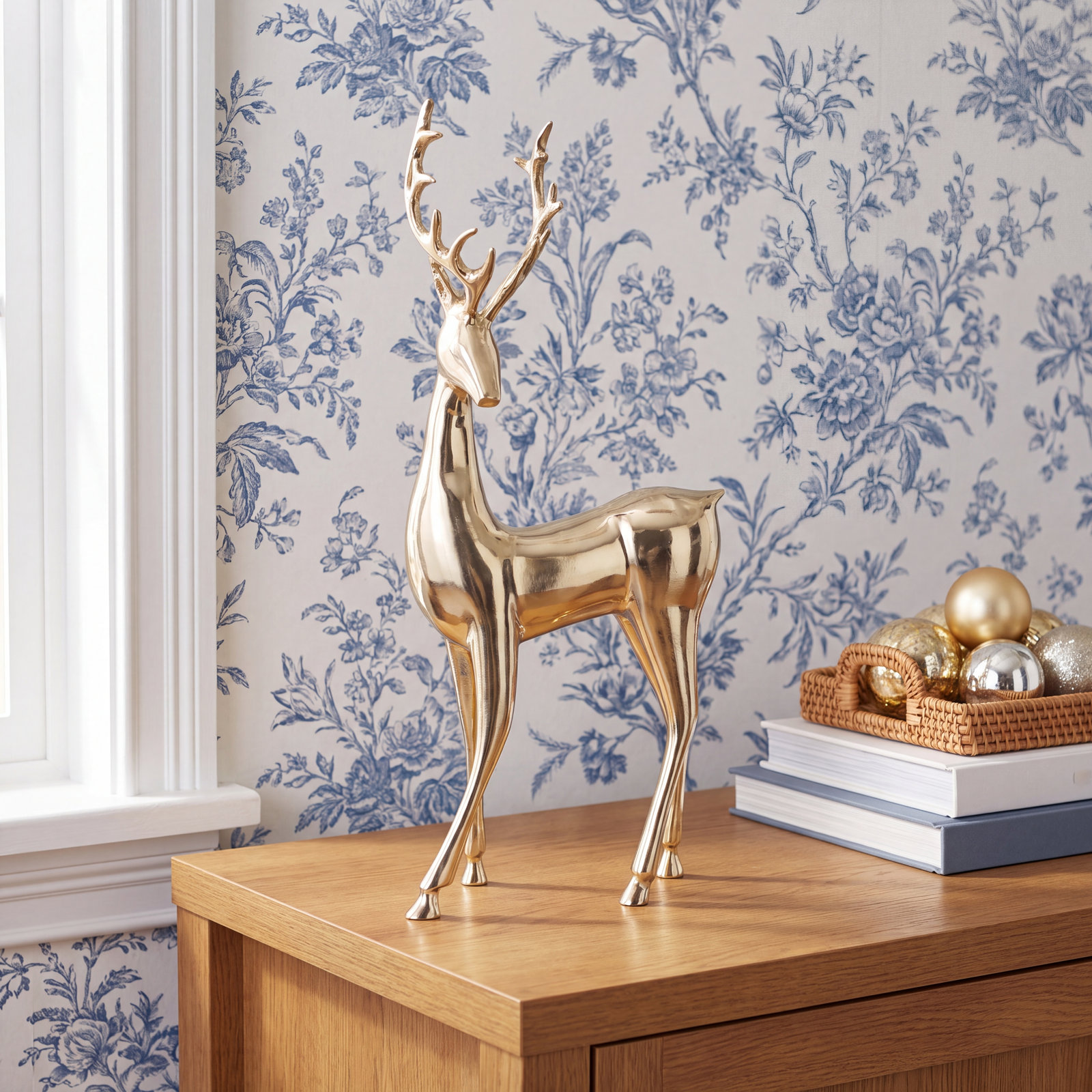 Decorative Deer Figurine, 20.5" H x 9" W x 4.25" D