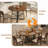 47" Round Extendable Dining Table with Storage, Walnut Finish, Metal Frame, Seats 4-8