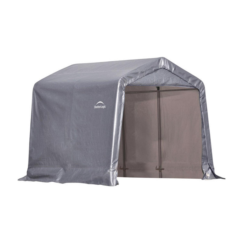 Large Gray Portable Steel Peak Roof Storage Shed