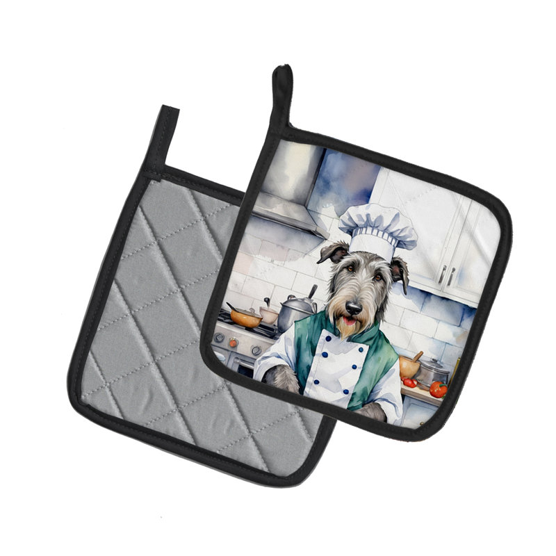 Caroline's Treasures The Dog Chef Polyester Potholder Set