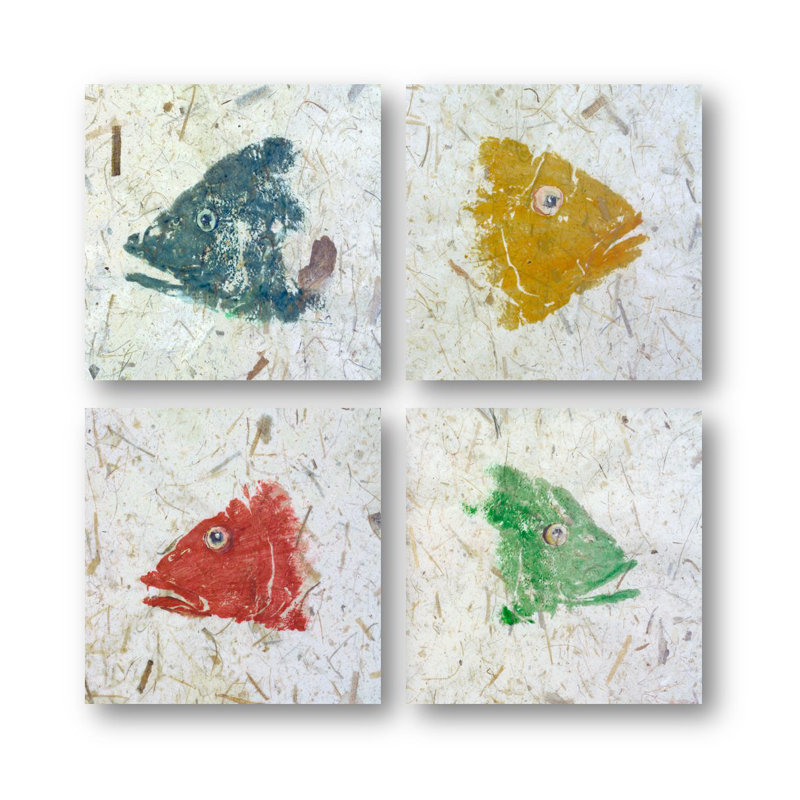 «Roly Poly Fish» par John Beard - reproduction sur toile tendue, H 20 po x l 20 po x P 2 po