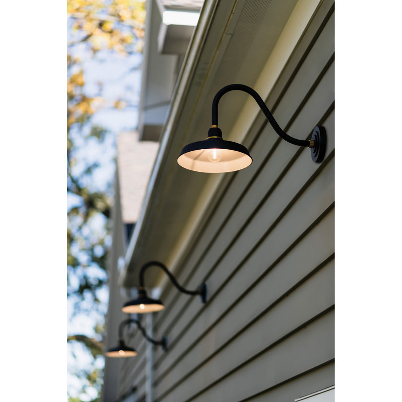 Foundry Wall Mount Outdoor Barn Light, Textured Black, 13.75" H x 12" W x 24" D