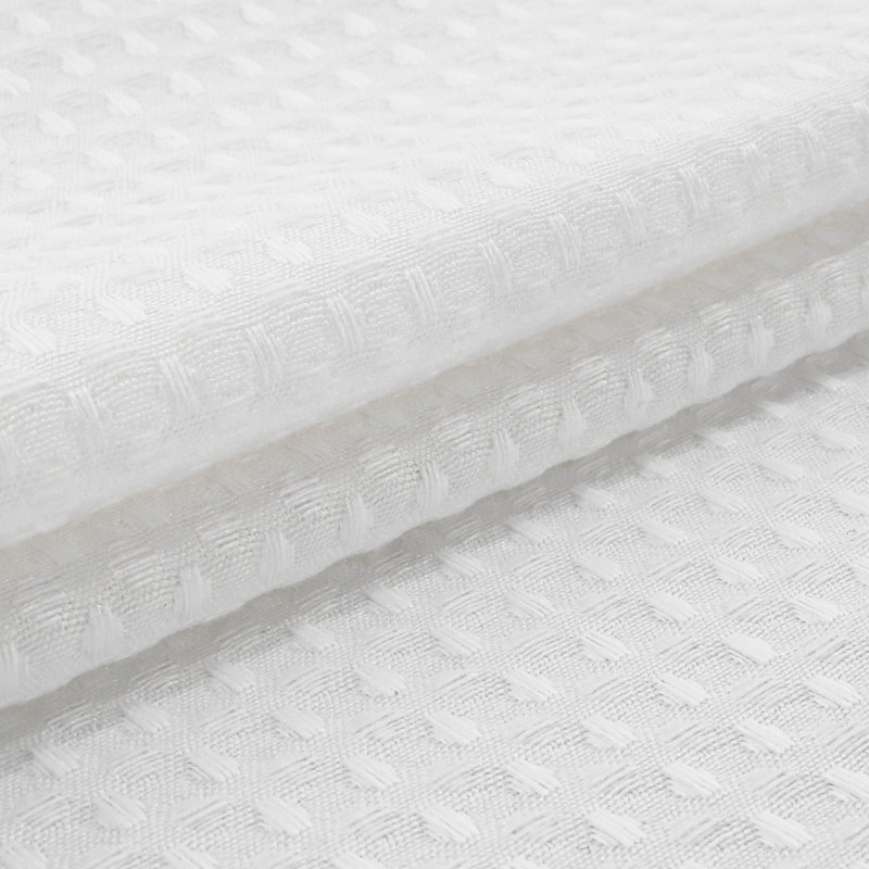 Rideau de douche Ramjani Waffle Weave, Blanc, H 74 po x l 60 po