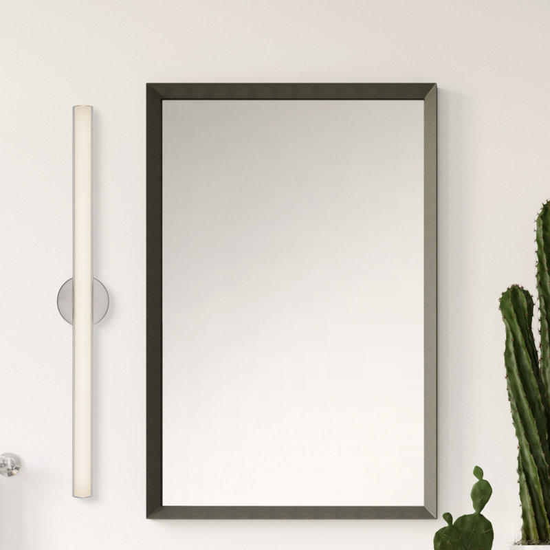 Tole 36-in Black dimmable LED Wall Sconce, Nickel