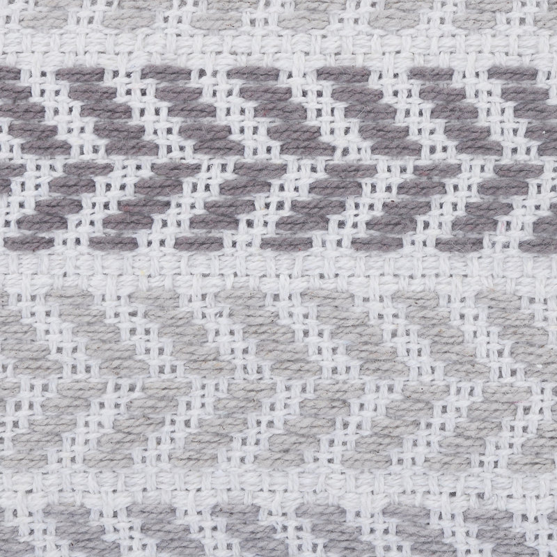 Hand-Woven Chevron Cotton Throw Pillow, Gray, Polyester