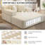 Canapé-lit convertible surdimensionné en velours côtelé moelleux avec poches et coussins de rangement, beige