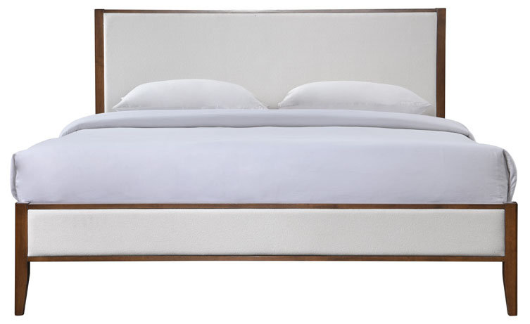 Giuliano Channel Tufted Bed, RV King, Ivory/Walnut