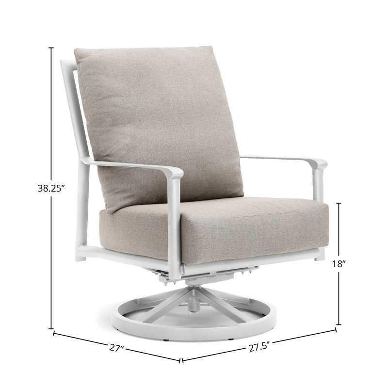 Chaise de patio pivotante avec coussins Aspen, Taupe, Gris clair