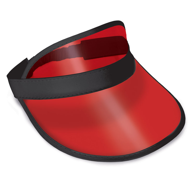 Visière de revendeur en plastique transparent, Rouge
