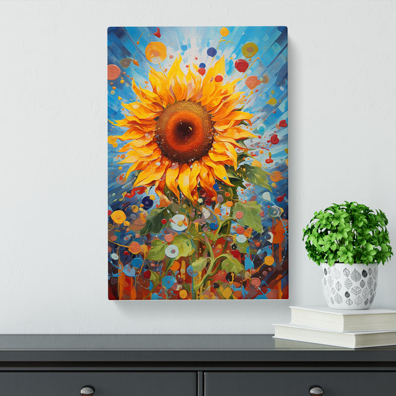 Sunflower Action No.2 - Wrapped Canvas, 50cm H x 35cm W x 3cm D