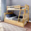 Lit superposé standard en bois massif avec lit gigogne Bolles