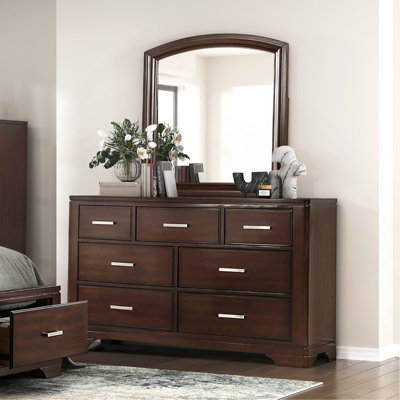 Ensemble de miroir moderne pour commode avec 7 tiroirs et glissières lisses