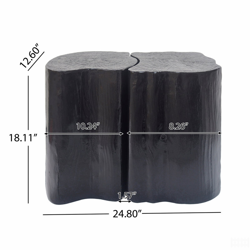 Table de bout 2-en-1 Mg, Noir