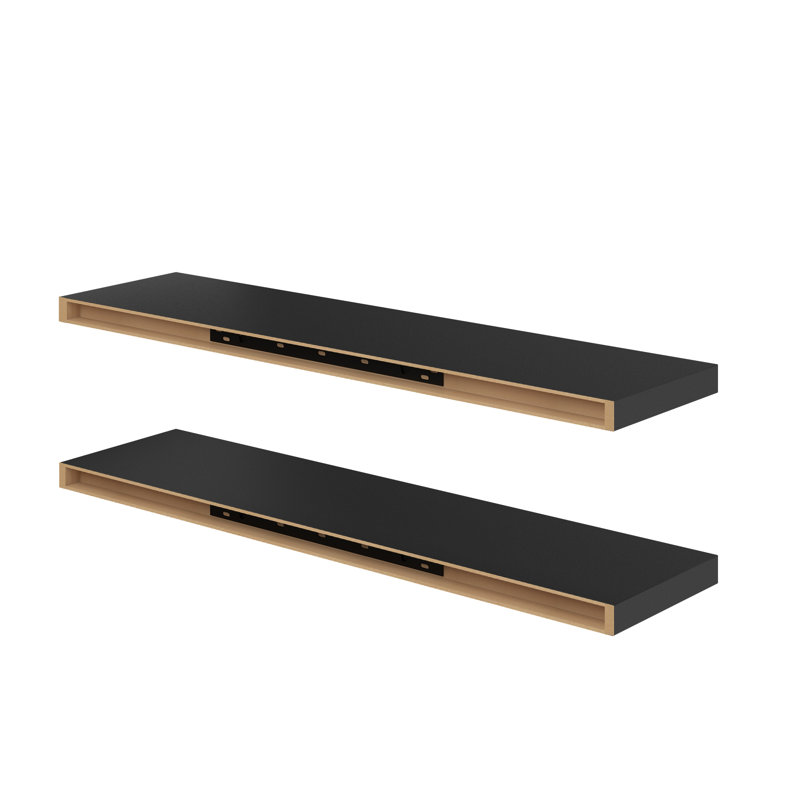 Floating Shelves For Wall Set Of 2, Wall Mounted Rustic Wood Shelves For Bathroom, Bedroom, Living Room, Kitchen, Hanging Shelf For Books/Storage/Room Decor With 22Lbs Capacity