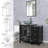  36" Single Bathroom Vanity Set with Glass Sink, Water Saving Faucet, Pop up Drain-931468066-931468067