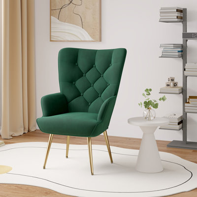Bastoam 50Cm Wide Tufted Velvet Wingback Chair