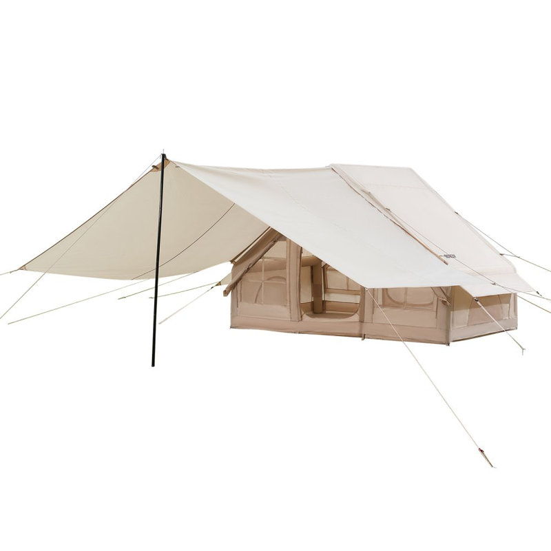 Tente gonflable pour camping pour 3 à 5 personnes avec auvent pompe