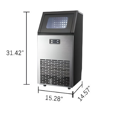 COWSAR 100 Lb. Daily Production Cube Clear Ice Freestanding Ice Maker on Fridge.com