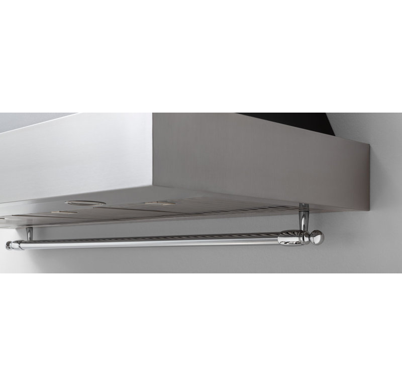 Bertazzoni 36" Stainless Steel 600 CFM Ducted (Vented) Wall Range Hood with Baffle Filter, Black