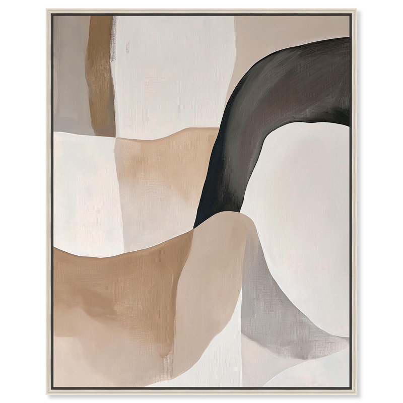 «Curvilinear Composition I» par Art Remedy, Cadre flottant, H 25 po x l 21 po, Gold