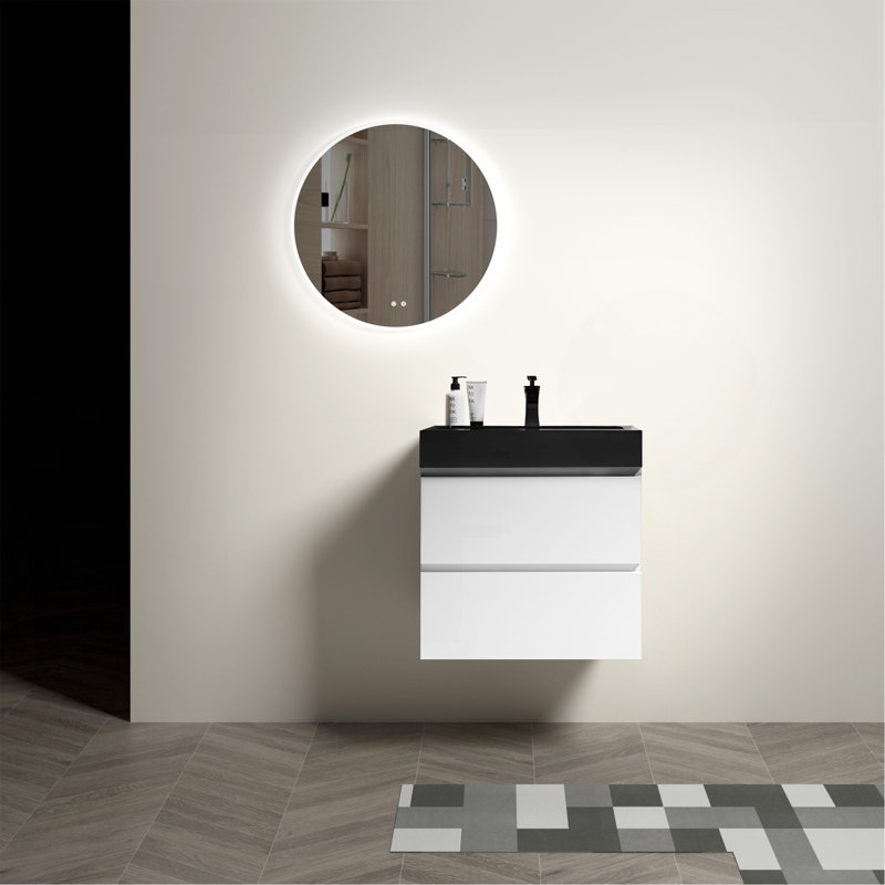 Meuble-lavabo blanc 24 po avec lavabo Alice, Blanc, 24''
