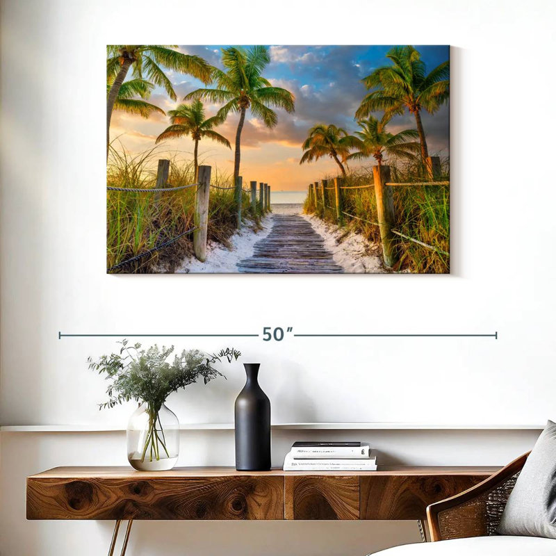 Ravi, plage tropicale, lever de soleil, Key West, Floride, H 26 po x l 39 po