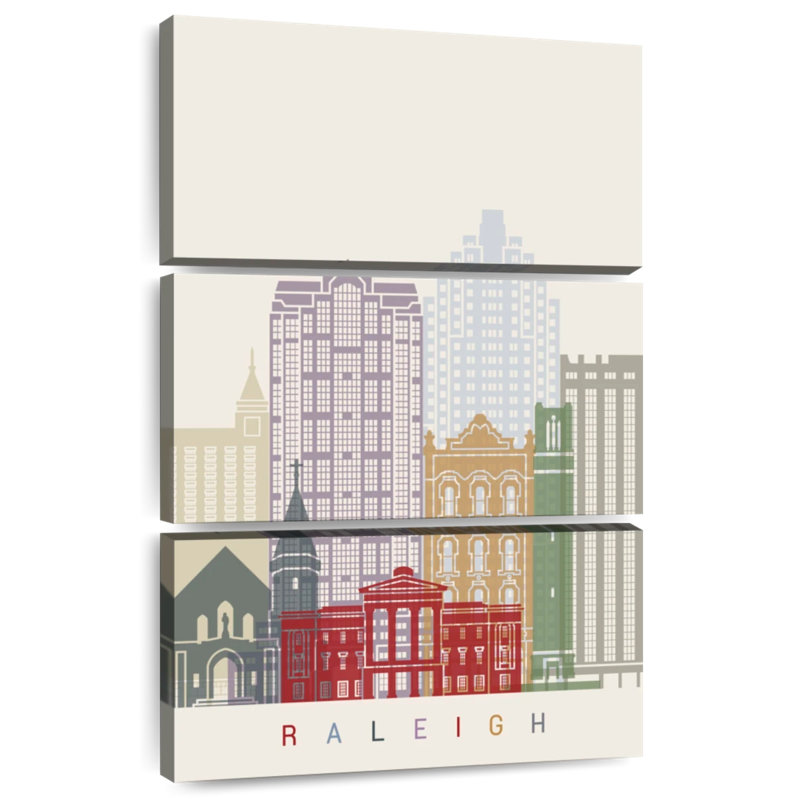 Affiche Sirci Raleigh Skyline, H 32 po x l 20 po